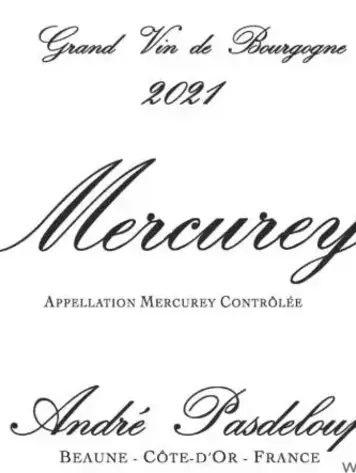 Burgundy Mercurey, André Pasdeloup, Beaune Côte D'Or, FR, 2021