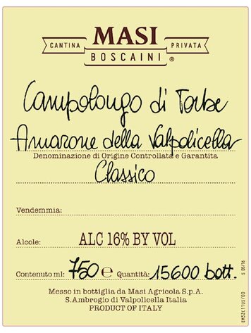 Amarone Amarone "Campolongo Torbe", Masi, IT, 2016