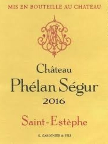 Bordeaux Chateau Phelan Segur, Saint Estephe, FR, 2016