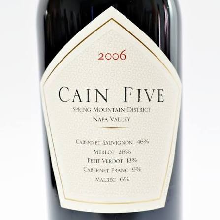 Red Blend, Cain Five, Cain Vineyards, Napa Valley, CA, 2006