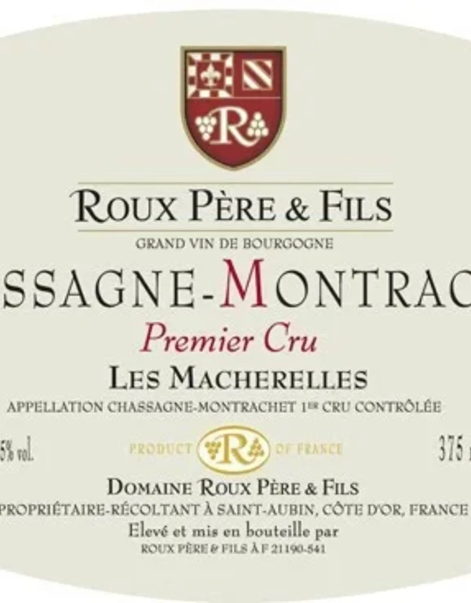 Domaine Roux Chassagne-Montrachet 1er Cru Les Macherelles 2019