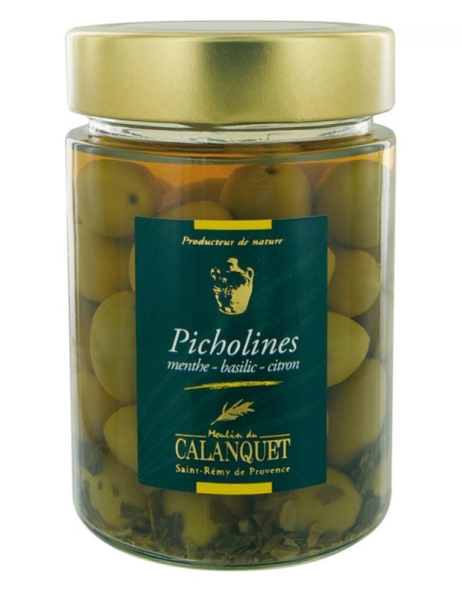 Moulin du Calanquet Picholines Menthe Basilic Citron / Picholines with basil, Mint & Lemon 175 g