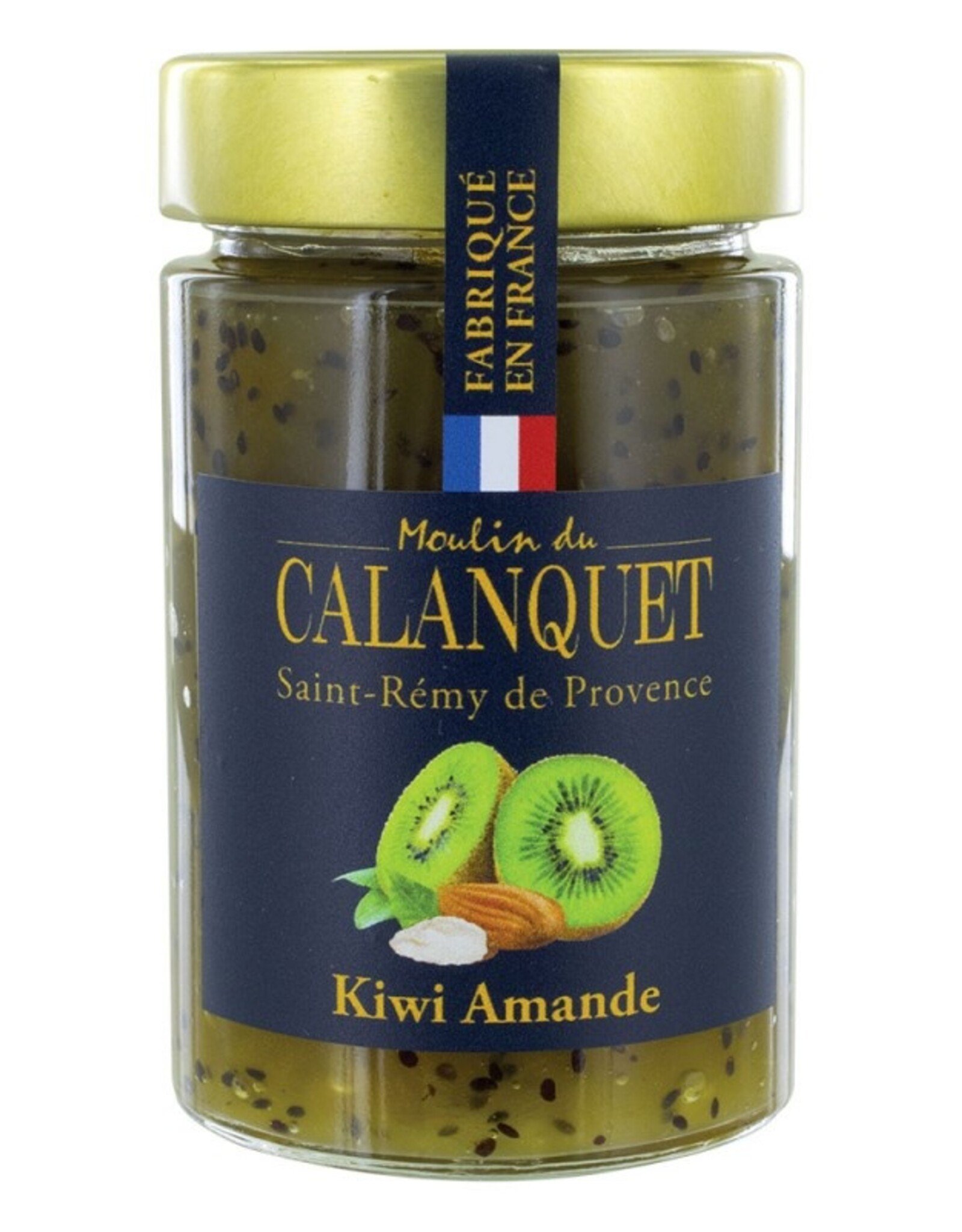 Moulin du Calanquet Confiture Kiwi Amande / Almond & Kiwi Jam 220 g