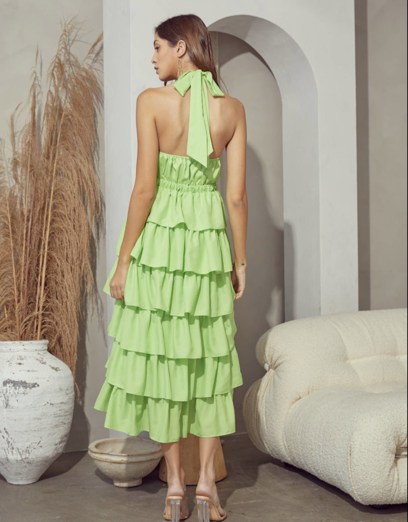 Lime Light Ruffle Dress