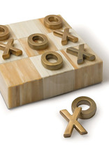 Regina Andrew Design Tic Tac Toe Flat Board With Brass Pieces