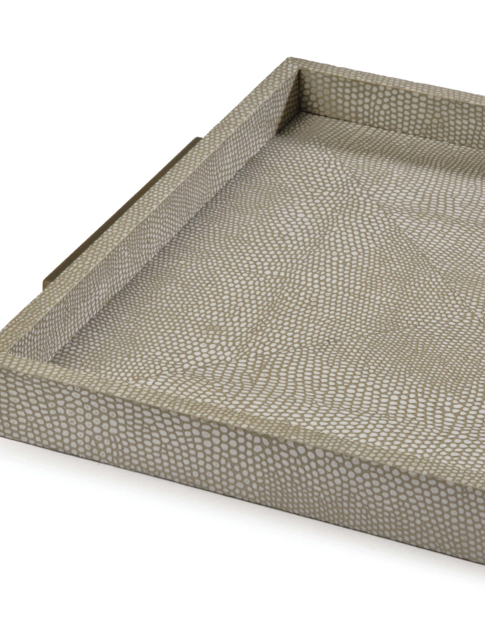 Regina Andrew Design Square Shagreen Boutique Tray (Ivory Grey Python)