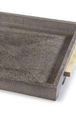 Regina Andrew Design Square Shagreen Boutique Tray (Vintage Brown Snake)