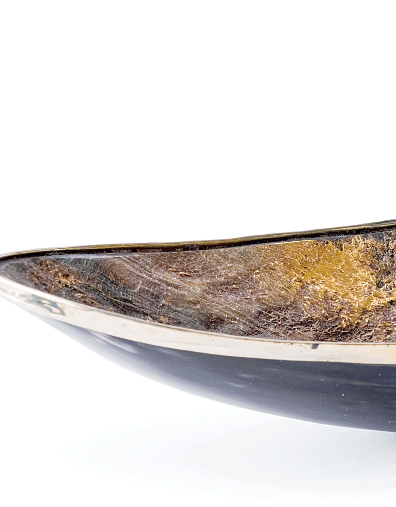 Regina Andrew Design Elongated Horn Dish With Brass Trim