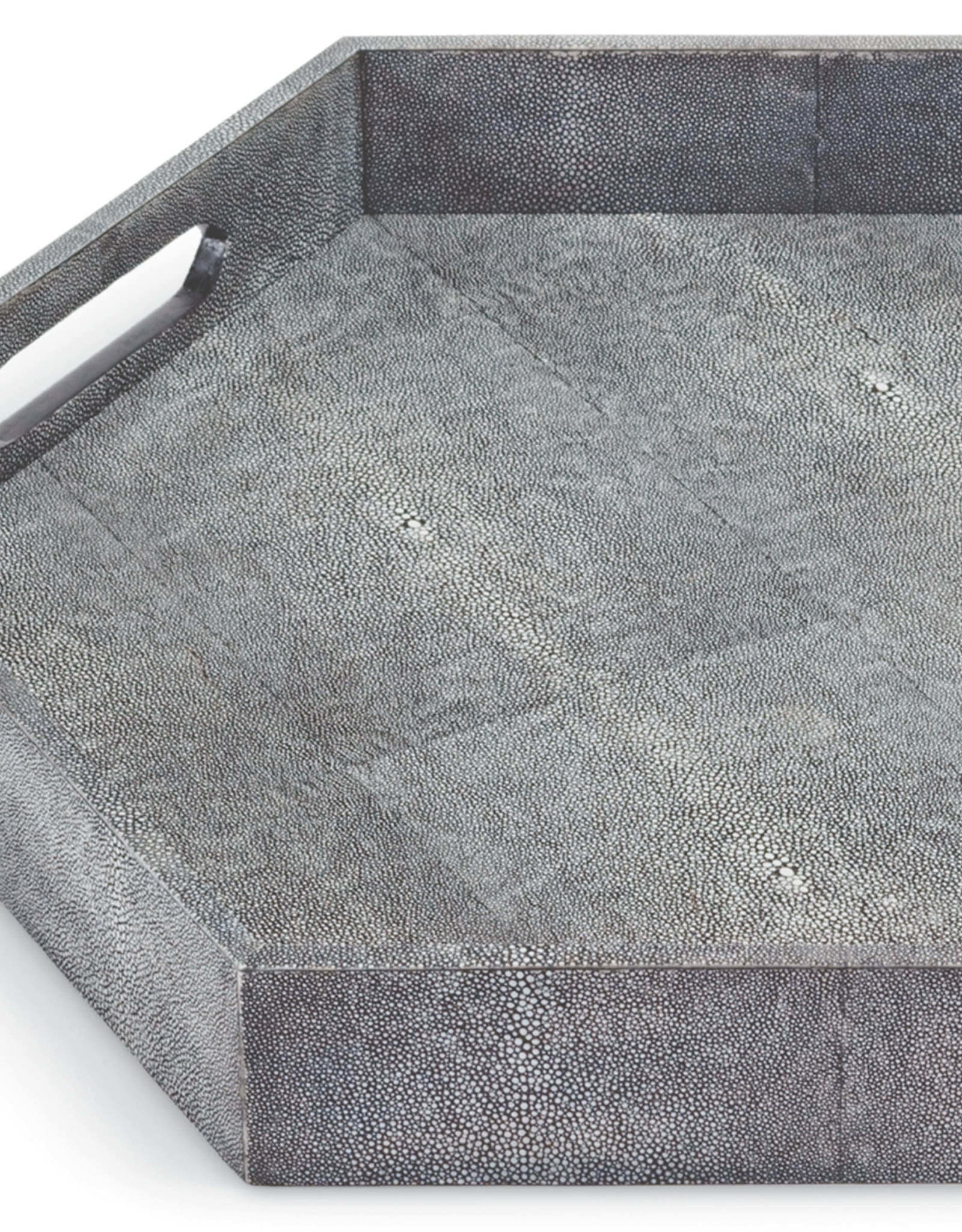 Regina Andrew Design Shagreen Hex Tray (Charcoal)