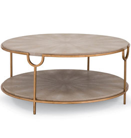 Regina Andrew Design Vogue Shagreen Cocktail Table (Ivory Grey and Brass)