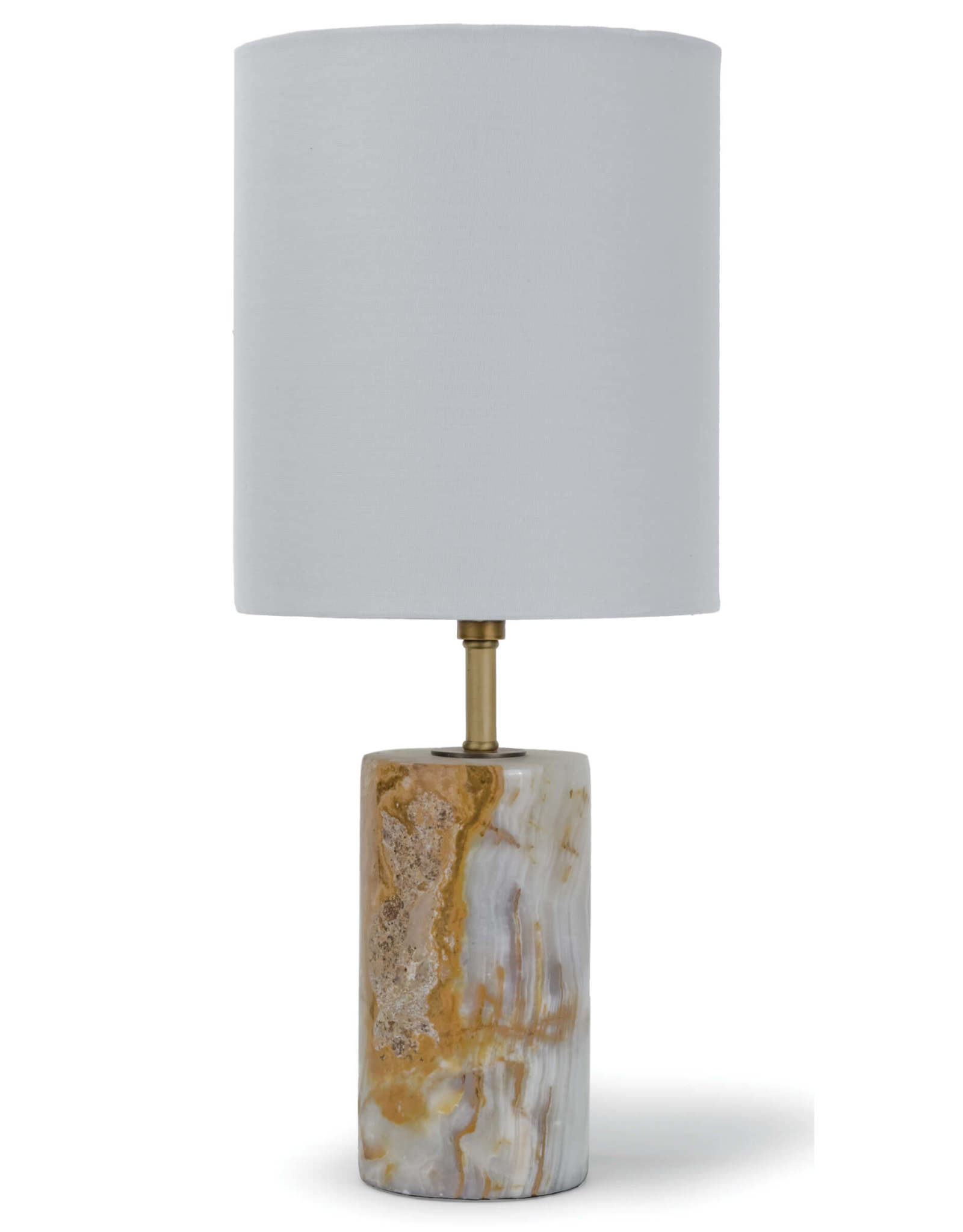 Regina Andrew Design Jade and Brass Mini Cylinder Lamp