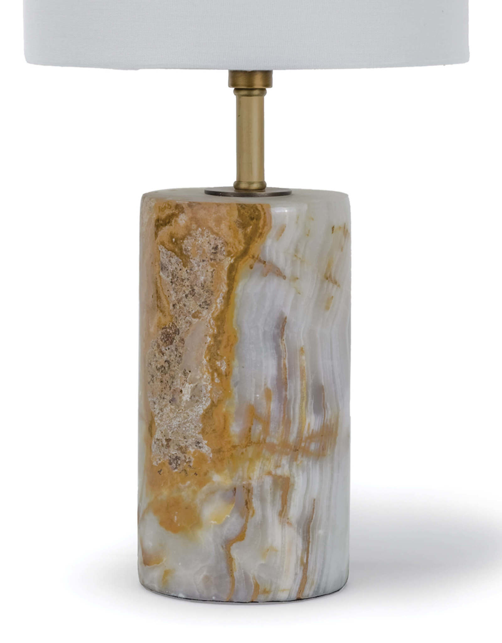 Regina Andrew Design Jade and Brass Mini Cylinder Lamp