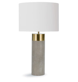 Regina Andrew Design Harlow Ivory Grey Shagreen Cylinder Table Lamp