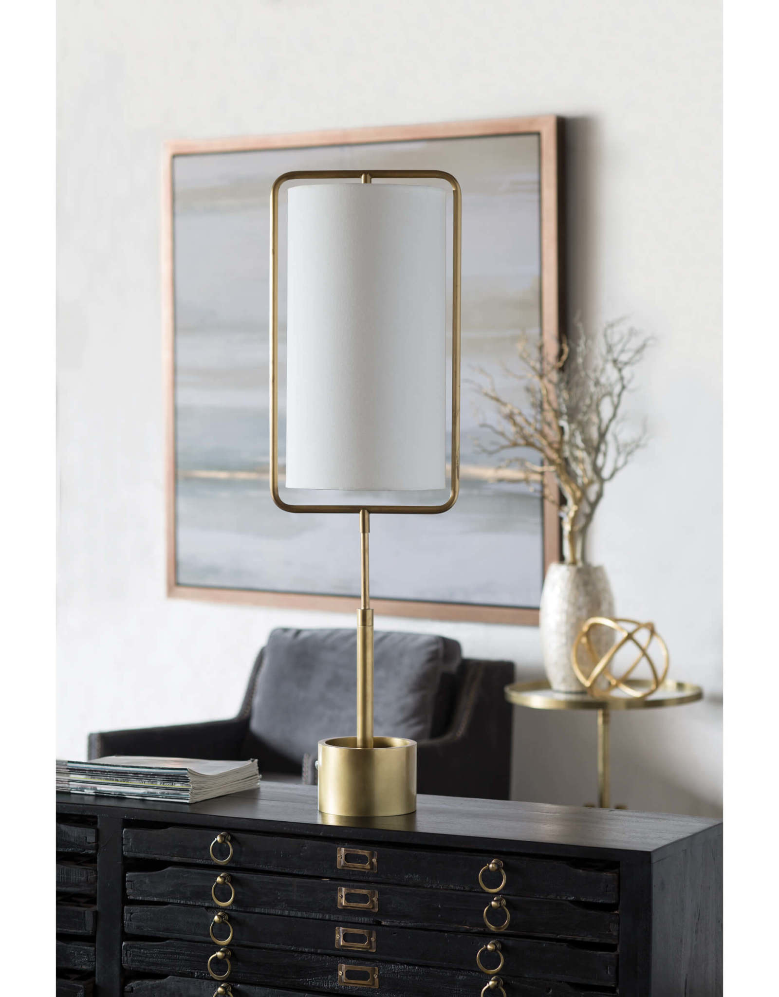 Regina Andrew Design Geo Rectangle Table Lamp (Natural Brass)