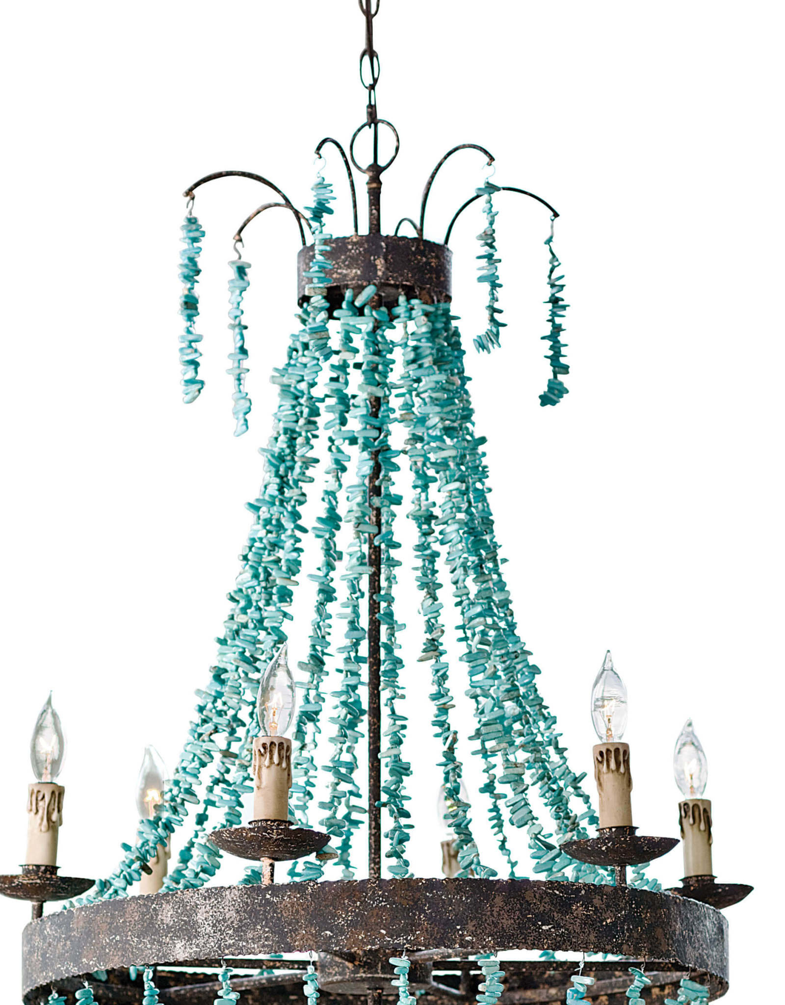Regina Andrew Design Beaded Turquoise Chandelier