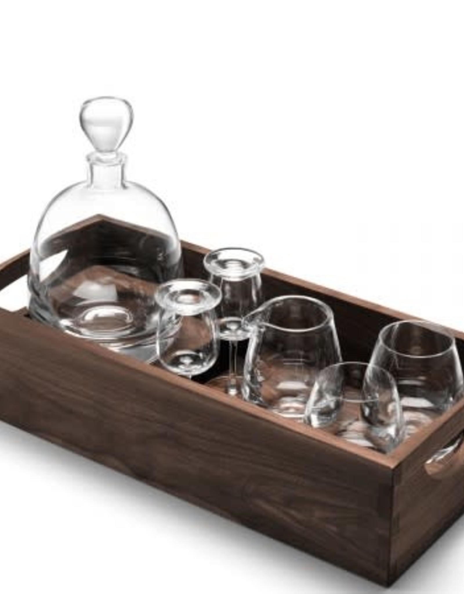 Whisky Islay Connoisseur Set & Walnut Tray L17.5in **