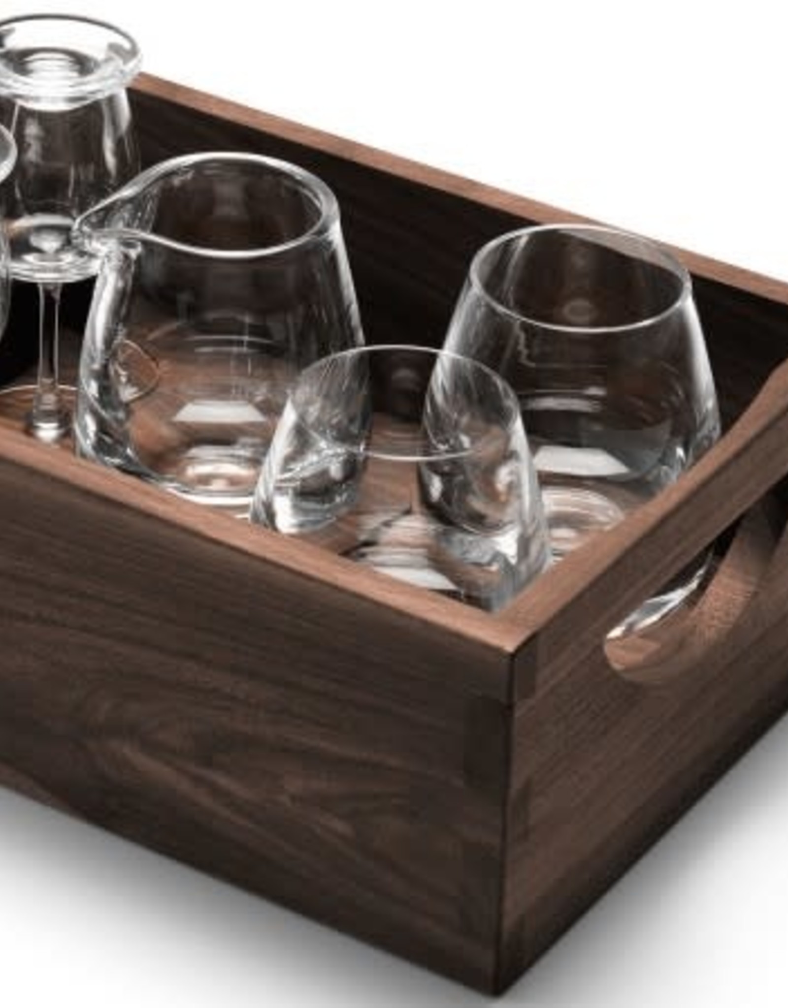 Whisky Islay Connoisseur Set & Walnut Tray L17.5in **