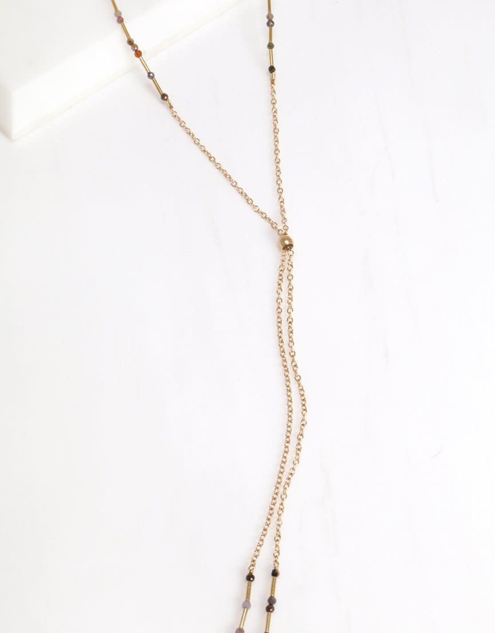 Mickey Lynn Ruby and Sapphire Lariat Necklace