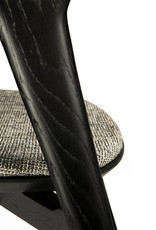 Oak Bok Black Dining Chair, Grey - Varnished
