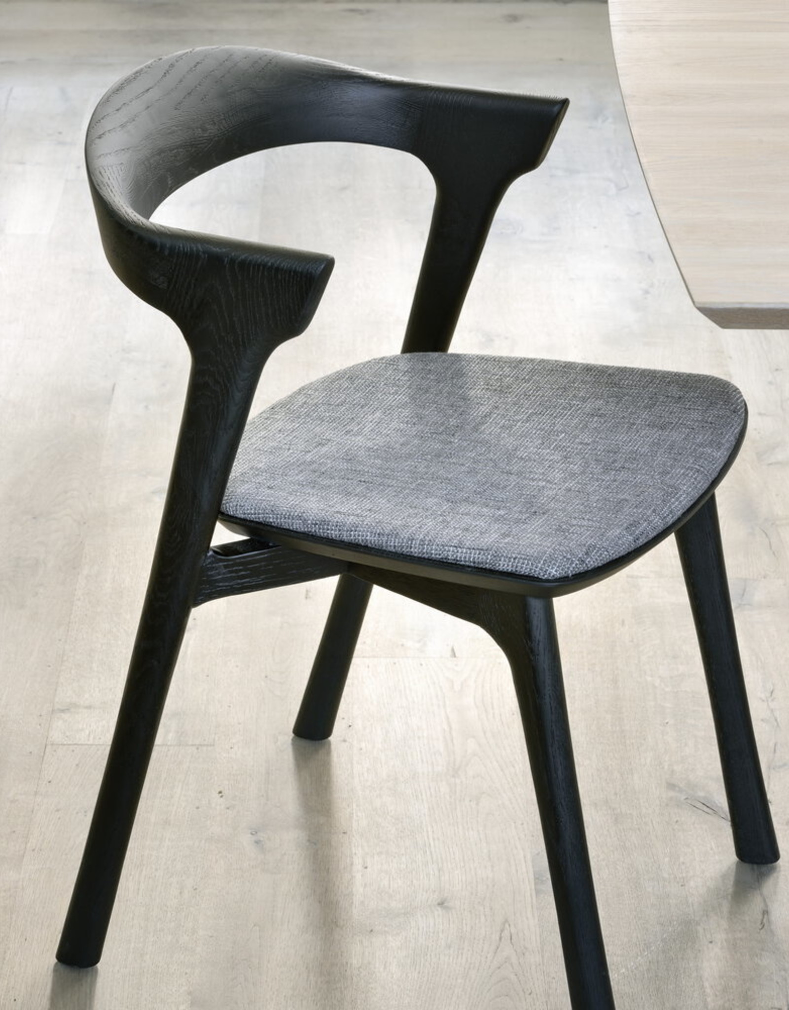 Oak Bok black dining chair - grey - Varnished