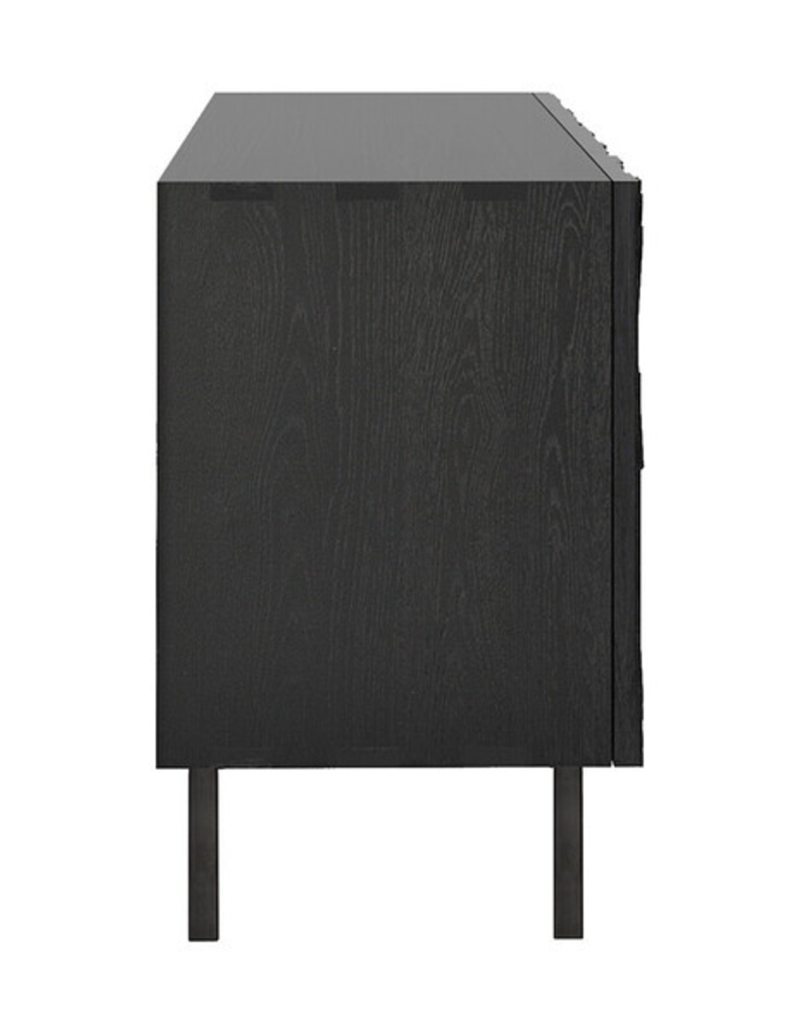 Teak Graphic Sideboard - 4 Doors - Black - Varnished