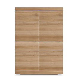 Oak Burger Storage Cupboard - 4 Doors - 2 Drawers