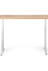 Oak Bok Adjustable Desk - White Frame - Us