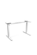 Oak Bok Adjustable Desk - White Frame - Us