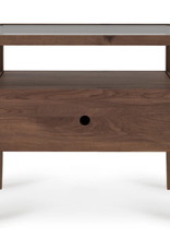 Walnut Spindle Bedside Table - 1 Drawer