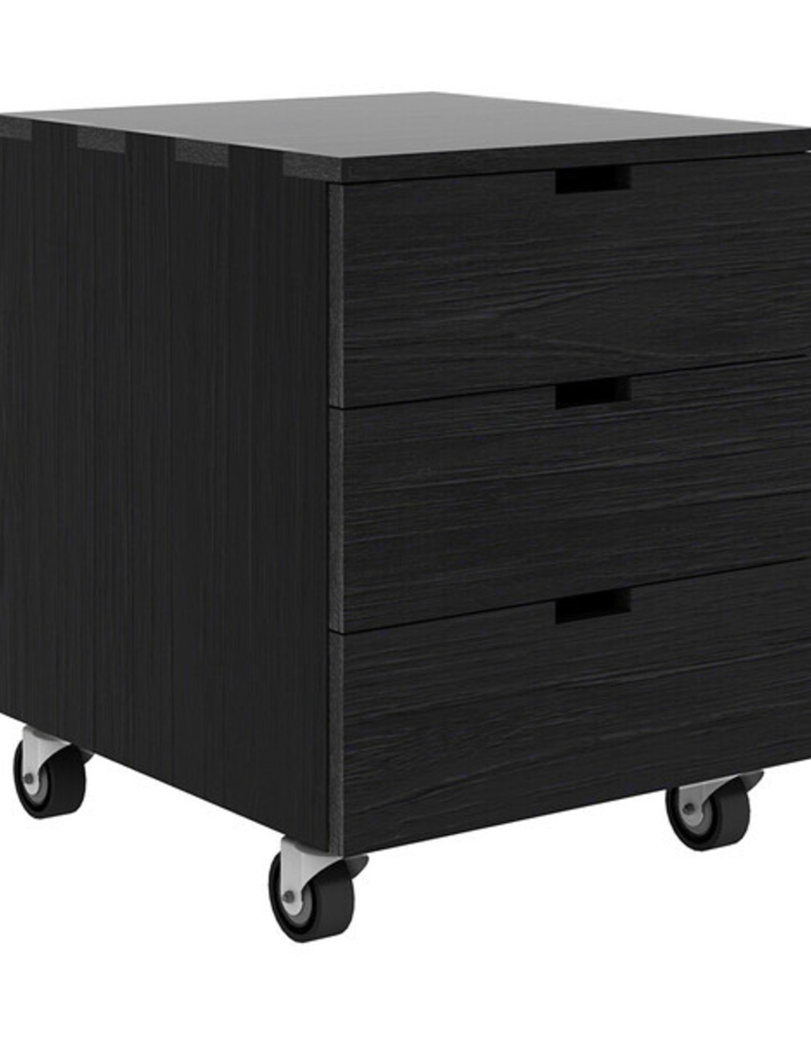 Oak Billy Drawer Unit - 3 Drawers - Black - Varnished