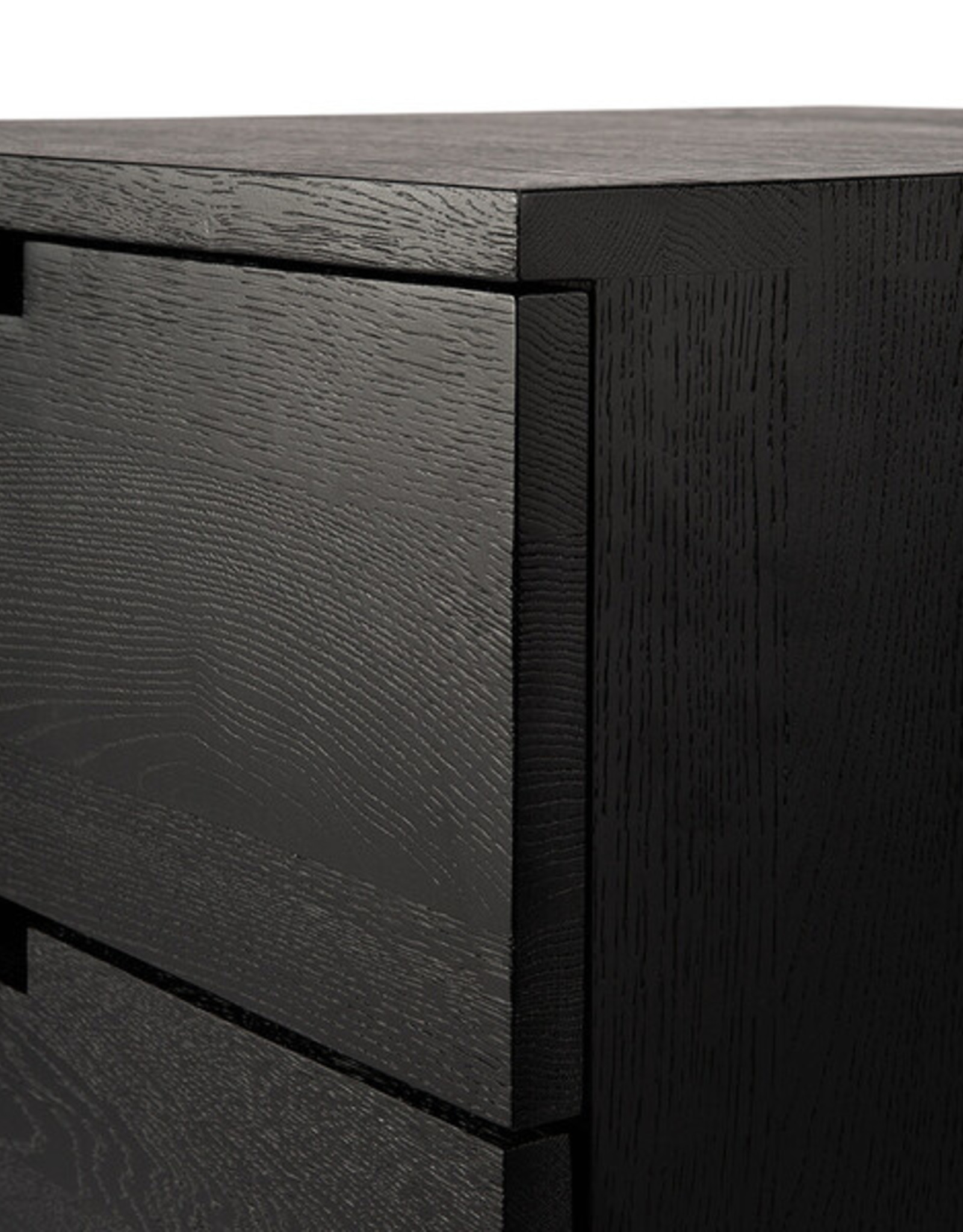 Oak Billy drawer unit - 3 drawers - black - Varnished