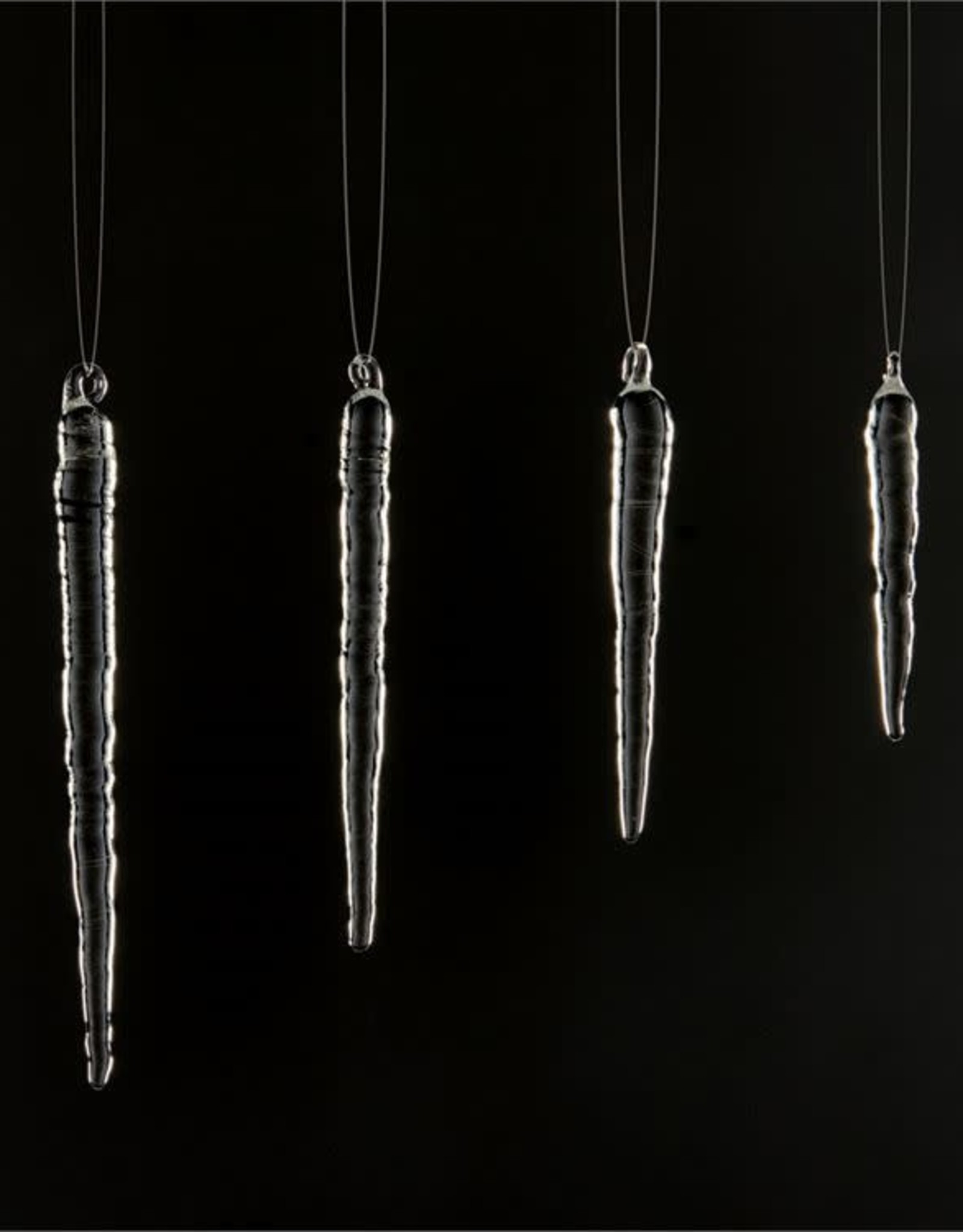 Organic Icicle Glass Ornament- Small