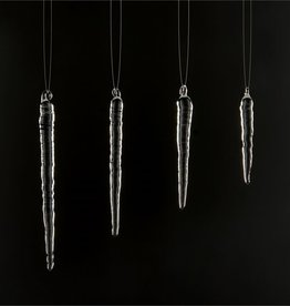 Organic Icicle Glass Ornament- Large