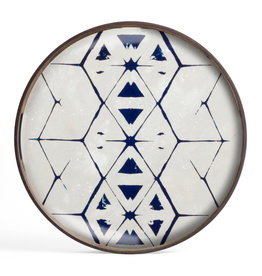 Tribal Hexagon Glass Tray - Round - S 19 X 19 X 2