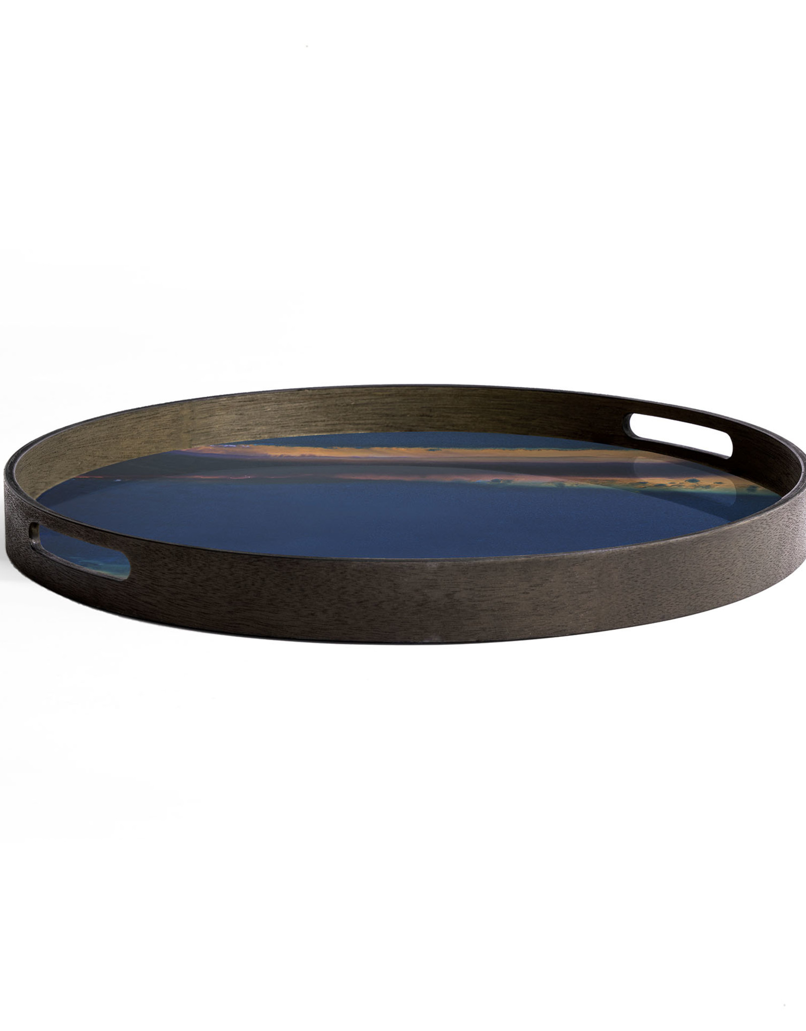 Indigo Organic Glass Tray - Round - S