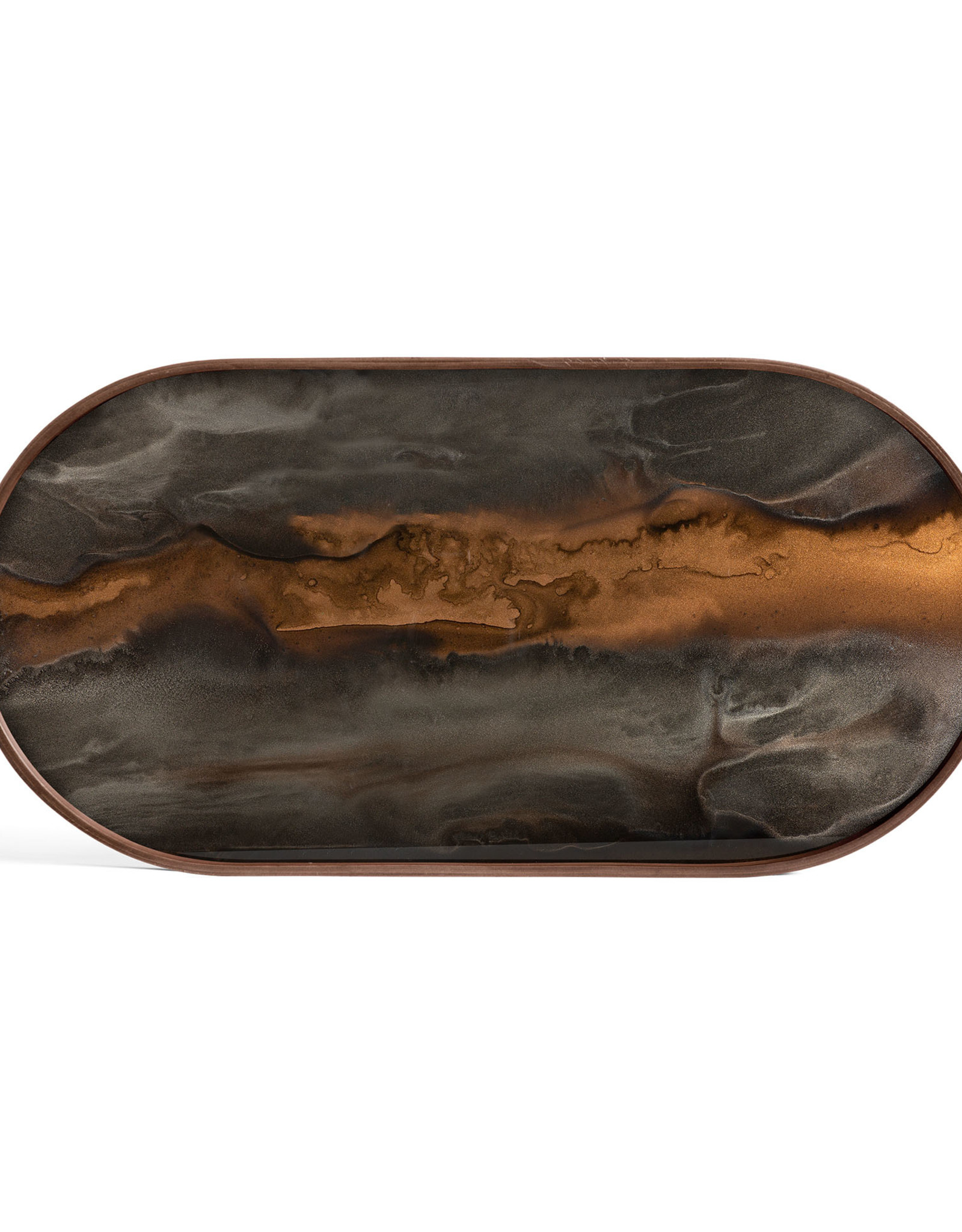 Bronze Organic Glass Tray - Oblong - M