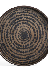 Black Beads wooden tray - round - S