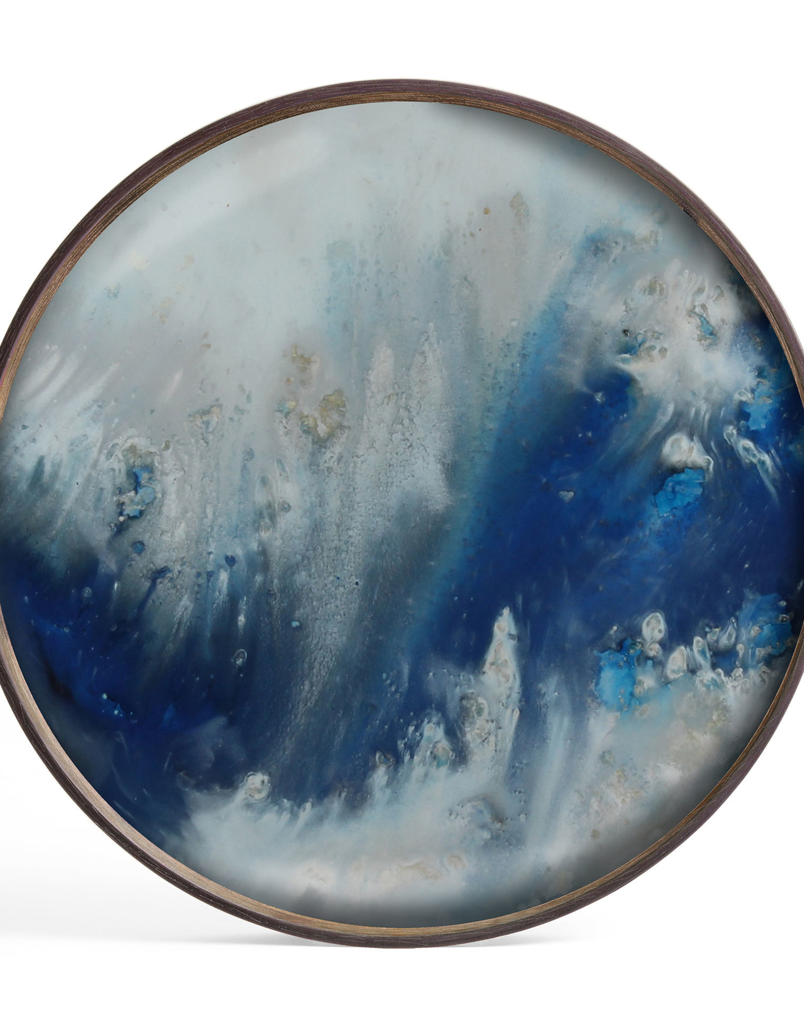 Blue Mist Organic Glass Tray - Round - S