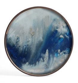 Blue Mist Organic Glass Tray - Round - S