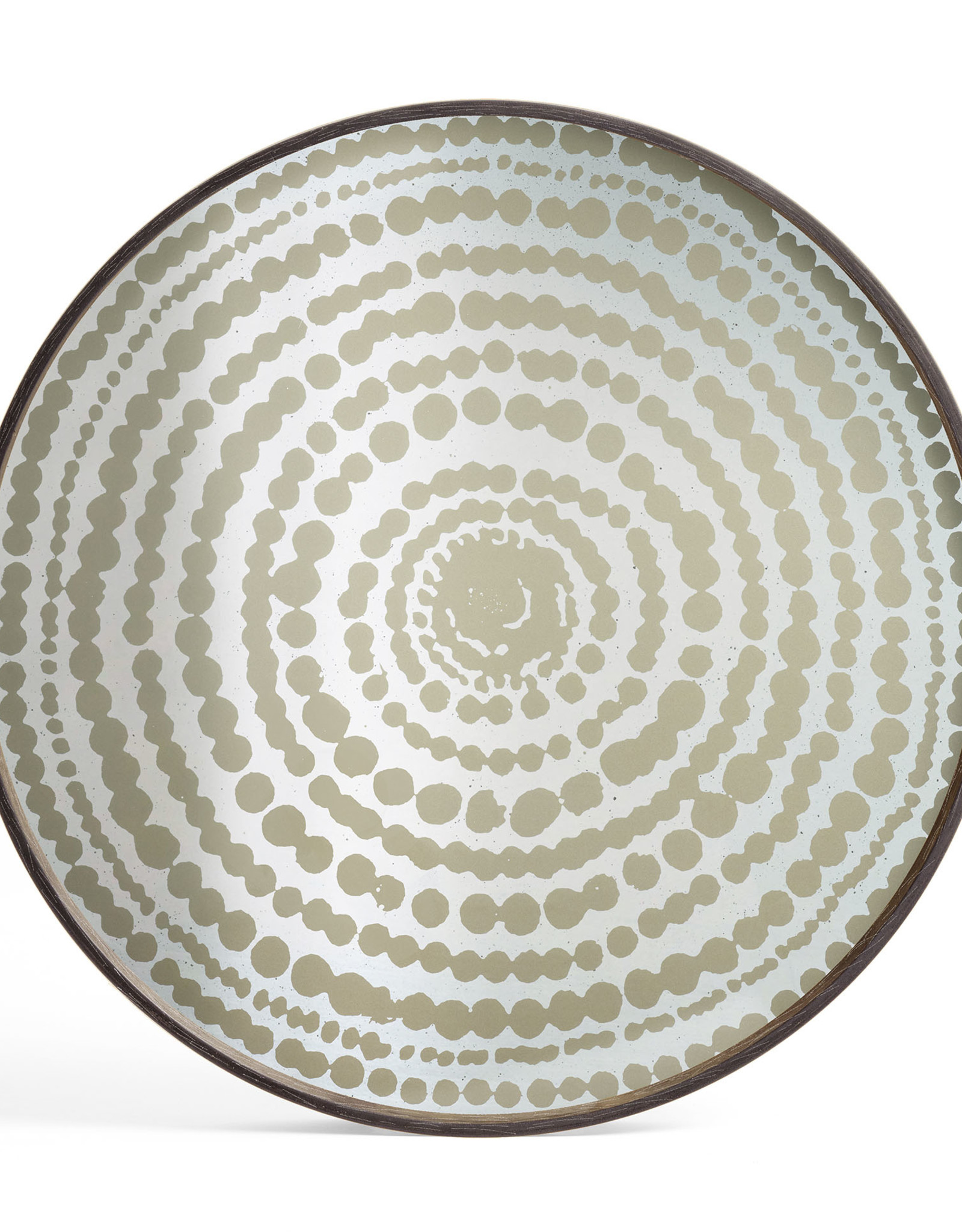 Gold Beads Mirror Tray - Round - L