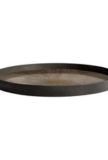Bronze Slice mirror tray - not aged - round - L