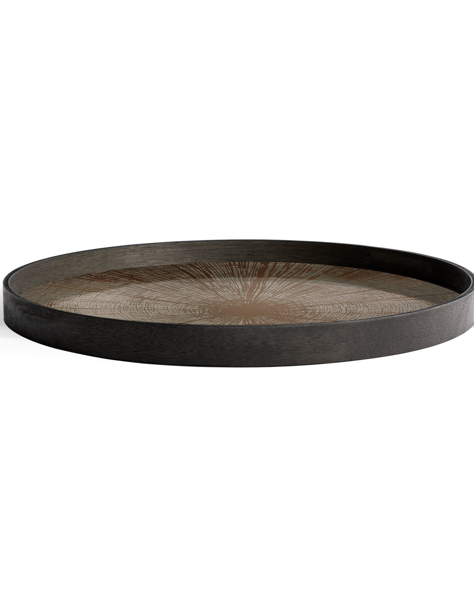 Bronze Slice mirror tray - not aged - round - L
