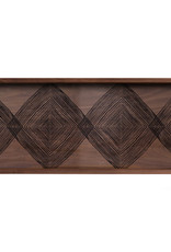 Walnut Linear Squares Glass Tray - Rectangular - M