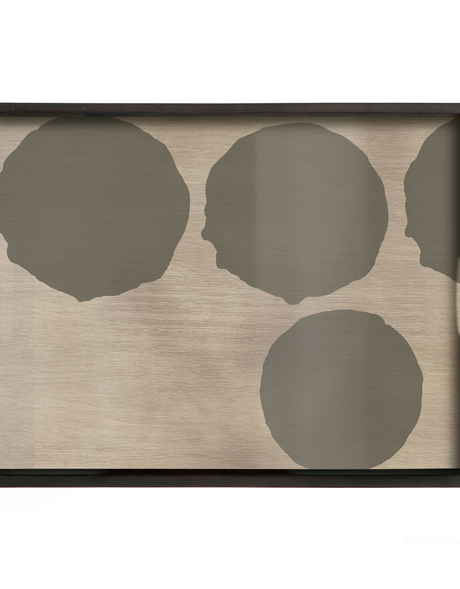 Silver Dots Glass Tray - Rectangular - S 18 X 14 X 2