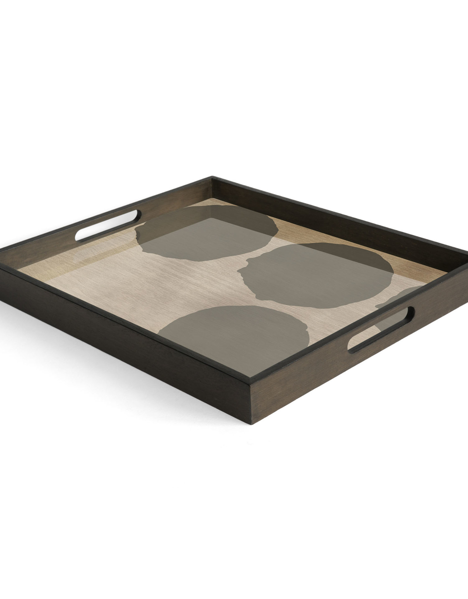 Silver Dots Glass Tray - Rectangular - S 18 X 14 X 2