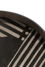Asymmetric Dot wooden tray - round - XL