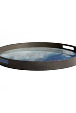 Blue Mist Organic Glass Tray - Round - S