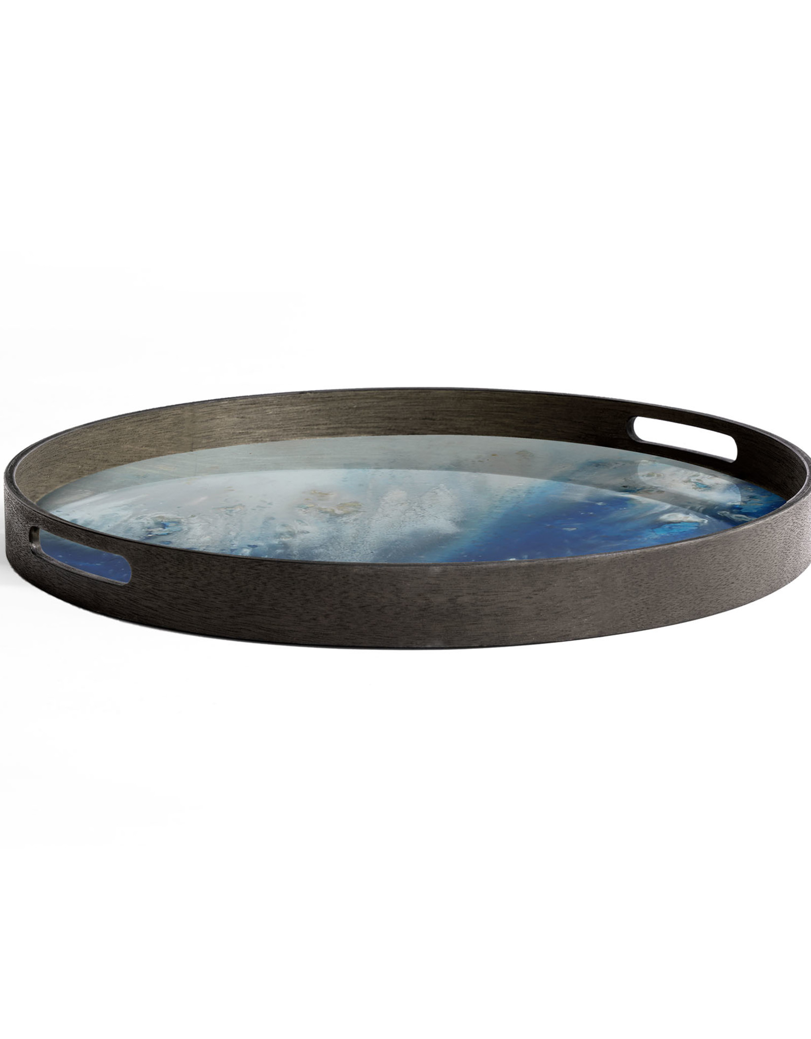 Blue Mist Organic glass tray - round - S