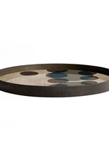 Slate Layered Dots Glass Tray - Round - L