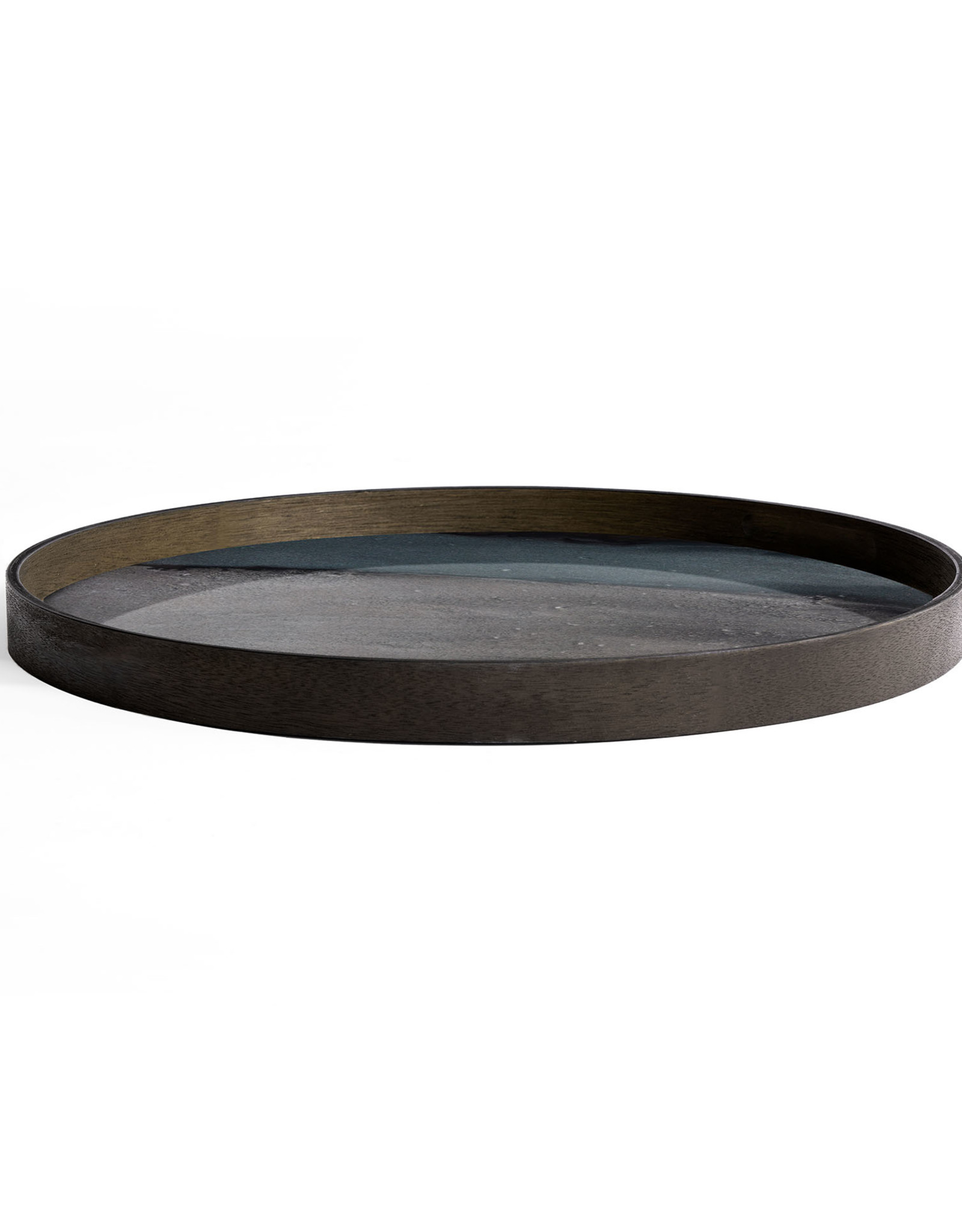 Graphite Organic Glass Tray - Round - L